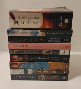 Lot of 9 Historical CHRISTIAN Inspirational Romance Y'BARBO Wick SNELLING Sawyer - Imagen 1 de 7