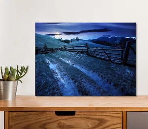 Mountainous Night in Spring 5mm thick Plastic Poster Ready to Hang 60x45cm - Picture 1 of 3