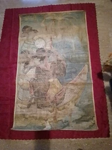 Arte Giapponese Antico Dipinto Da Restaurare Cm 120x80 Come Da Foto Allegate - Picture 1 of 12