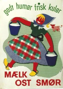 Original vintage poster MILK CHEESE BUTTER GOOD IN FORM c.1950 - Bild 1 von 1