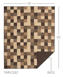 Country Patchwork Twin Quilt handgenäht cremeschwarz Wasserkocher Grove - Bild 1 von 6