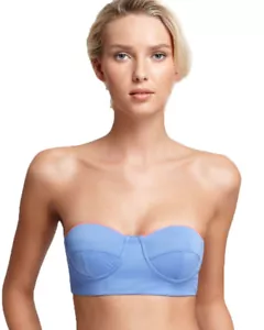 ZINKE Mujer Ocean Blue Ajuste de contraste Katie Bustier Bikini Top $88 NUEVO - Imagen 1 de 3