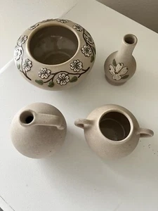 Pigeon Forge Pottery Dogwood 4 Piece Collection American Folk Art - Picture 1 of 7