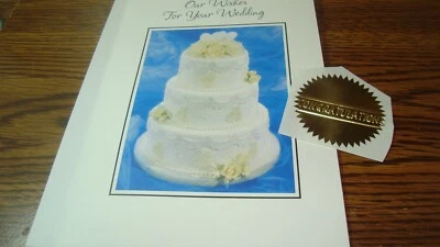 WEDDING Greeting Card " Our Wishes " + 1953 UK British Lucky WEDDING SIXPENCE