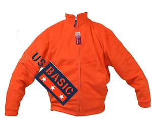 US Basic Nashville Naranja Exterior Poliéster Vellón Borde Negro Cremallera Completa Nuevo - Imagen 1 de 4