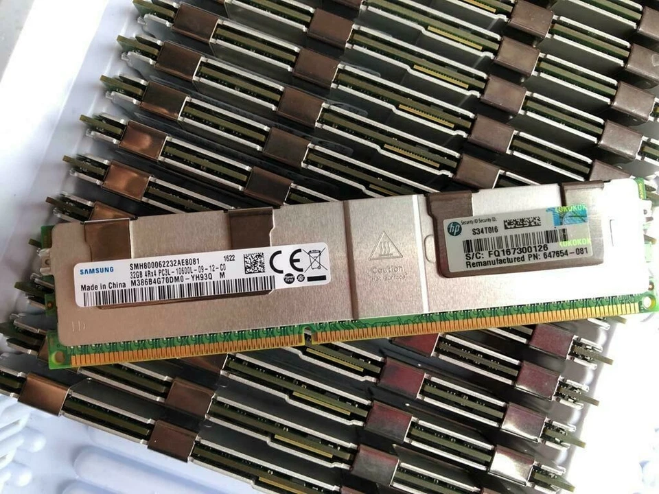 HP 647654-081 664693-001 32GB PC3L-10600L DDR3L 1333Mhz 4RX4 LRDIMM Server RAM - Image 1 of 4