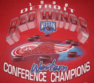 Camiseta De Colección Detroit Red Wings Talla M/L Años 90 Campeones de la Conferencia Oeste 1998 Foto 1 de 4