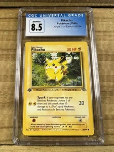1999 Pokemon Jungle 1st Edition NON-HOLO - Pikachu - 60/64 CGC 8.5 NM / Mint+ - Picture 1 of 3