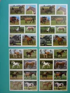 Vtg American Greetings Stickers REALISTIC HORSES (4) Complete Loose Sheets - Picture 1 of 4