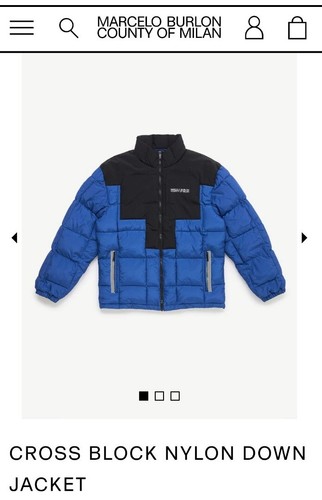 Piumino Marcelo Burlon Contea di Milano Cross Block Nylon Tg Uomo XL