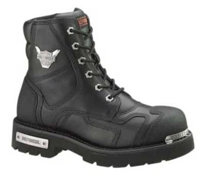 Harley-Davidson Men's Stealth Motorcycle Boots. Patch Lace Black Riding D91642 - Picture 1 of 4