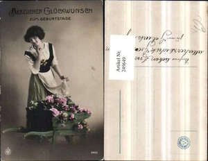249649,Geburtstag Frau Schürze Schubkarre m. Blumen pub NPG 2452 - Picture 1 of 1
