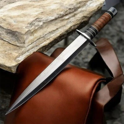 Large Hunting Knife Sharp Fixed Blade Camping Military Outdoor Survival - image 1 of 4