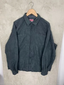 Camisa para hombre Wrangler Shacket polar abotonada con cuello talla XL extra grande negra - Imagen 1 de 5