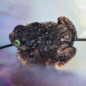 Black Mother-of-Pearl Shell Toad Frog Bead Carving Collection or Jewelry 7.20 g