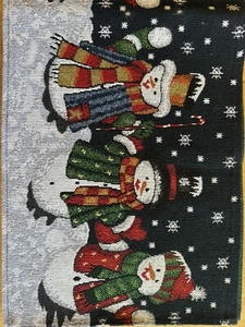 Muñeco de Nieve Surtido Trajes Tapiz Azul Tablerunner 12” x 65” - Imagen 1 de 2