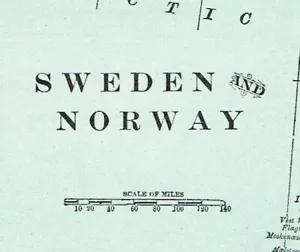 Mapa antiguo verdadero de Suecia y Noruega 1901 11" X 14,5" - Imagen 1 de 2