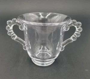 Sugar Bowl Imperial Clear Glass Candlewick Beaded Handles Crystal MCM - Picture 1 of 1
