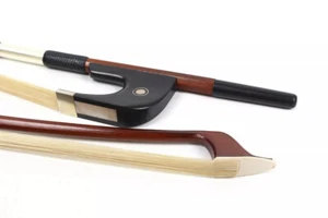3/4 Upright Double Bass Bow Brazil Wood Ebony Frog Natural Bow Hair German Style - Picture 1 of 6