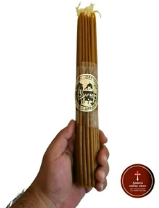 Natürliche gesegnete 30 cm Honigbienenwachs Heiliges Land 33 Kerzen Packung aus Jerusalem - Bild 1 von 4