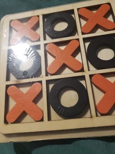 Tic-Tac-Toe GameMini Tabletop Wooden Board Game Competitive X O Blocks Kids Gift - Picture 1 of 1