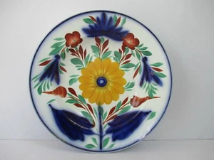 Antique Porcelain Spongeware Plate Opaque De Sarreguemines France Marks "F206 - Picture 1 of 5