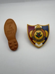 Set of 2 BSA Neal Neckerchief Slides Hiker of the Schiff Trails & Shield SS-570 - Picture 1 of 8