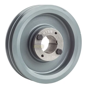 Cast Iron 6" Dual Groove Pulley Belt A Section 4L with 1-3/8" Sheave Bushing - Picture 1 of 6