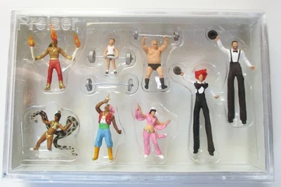 HO Preiser # 24656 Eight Circus Sideshow Performer Figures - Image 1 of 2