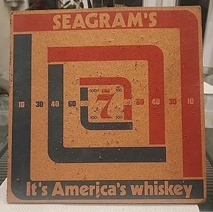 Vintage Seagram's 7 Crown Whiskey Cork Dart Board - Picture 1 of 4