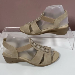 Dr Keller Ladies Beige Sandals Womens Slingback Wedge Casual Shoes UK Size 5 - Picture 1 of 8