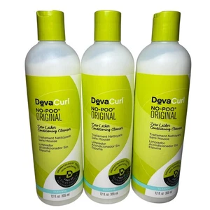 3x DevaCurl No-Poo Original Zero-Lather Conditioning Cleanser 12oz Sulfate-Free - Picture 1 of 2