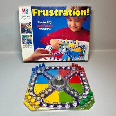 Vintage Frustration! Popomatic Race Game Board Game MB Hasbro 1994 COMPLETE - Image 1 of 4