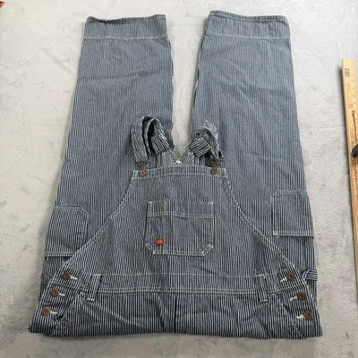 Mono a rayas Dickies Hickory para mujer XL blanco azul a rayas denim babero conductor Foto 1 de 4