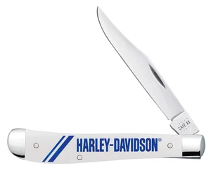 Case xx Knives White Blue Harley-Davidson Slimline Trapper 52241 Pocket Knife - Picture 1 of 4