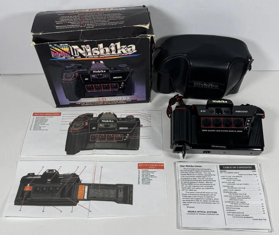 Paquete de cámara lenticular 3D estéreo cuadrascópica Nishika N8000 35 mm - PROBADA/LEER Foto 1 de 4
