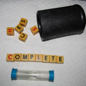 Perquackey Lakeside Game No Box- Complete 13 Letter Dice Set, Shaker Cup & Timer - Picture 1 of 8