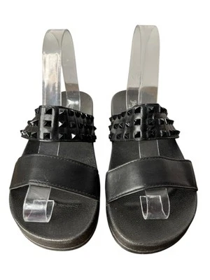 Sandalias Juicy Couture para mujer talla 7 negras doble correa plataforma deslizable tachuelas Foto 1 de 4