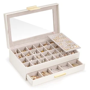 Earring Storage Box Case, Large Earring Jewelry Holder Organizer for Women, G... - Picture 1 of 7