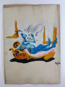 Dr. SEUSS COA art painting original drawing vintage paper signed stamped - Picture 1 of 3