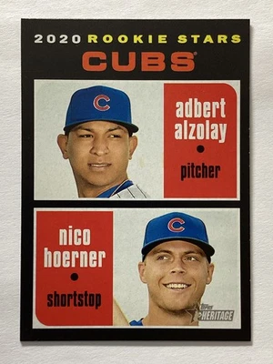 2020 Topps Heritage #121 Rookie Stars Nico Hoerner, Adbert Alzolay RC Cubs - Image 1 of 2