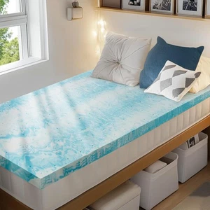 PERLECARE Coprimaterasso 3 Pollici Twin XL Memory Foam, Raffreddamento XL, Blu - Foto 1 di 8