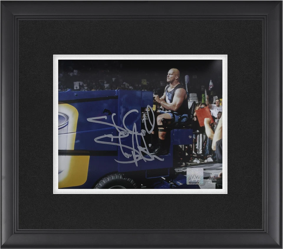 Stone Cold Стив Остин WWE в рамке подпись 8 «x 10» езды Zamboni фотография - Изображение 1 из 1