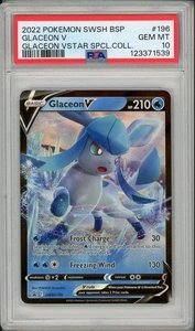 2022 Pokemon SWSH Black Star Promo Glaceon V Special Collection #196 PSA 10 - Picture 1 of 2
