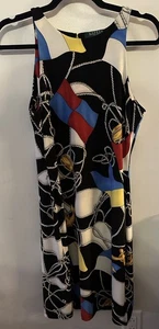 RALPH LAUREN Fransisco Kleid Anker-Print matt Jersey Rundhalsausschnitt Medium Petite - Bild 1 von 6