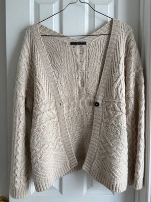 Peruvian Connection Aran/Cable Knit Beige Sweater, Alpaca Blend , M, EUC! - Image 1 of 4