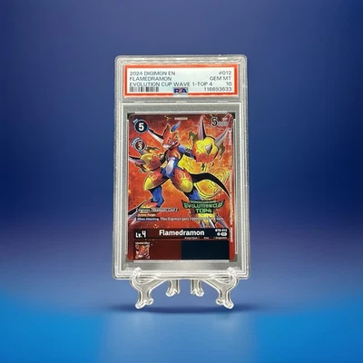 Digimon Card Game Flamedramon Evolution Cup Prize Top 4  PSA 10 Gem Mint POP 1 - Image 1 of 3