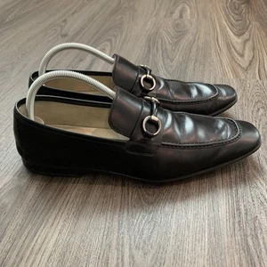 Mocassini Magnanni Penny Horsebit taglia 13 M scarpe eleganti in pelle nera 19958 - Foto 1 di 10