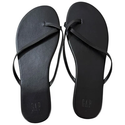 Sandalias chanclas GAP para mujer negras talla 7 cuero vegano correa minimalista Foto 1 de 4