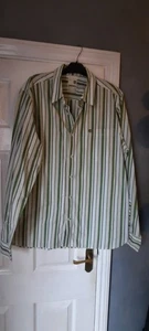 TIMBERLAND Shirt Green Striped Long Sleeve Mens XL - Picture 1 of 7